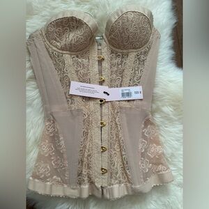 Agent Provocateur Mercy blush pink lace bustier Corset size 2
